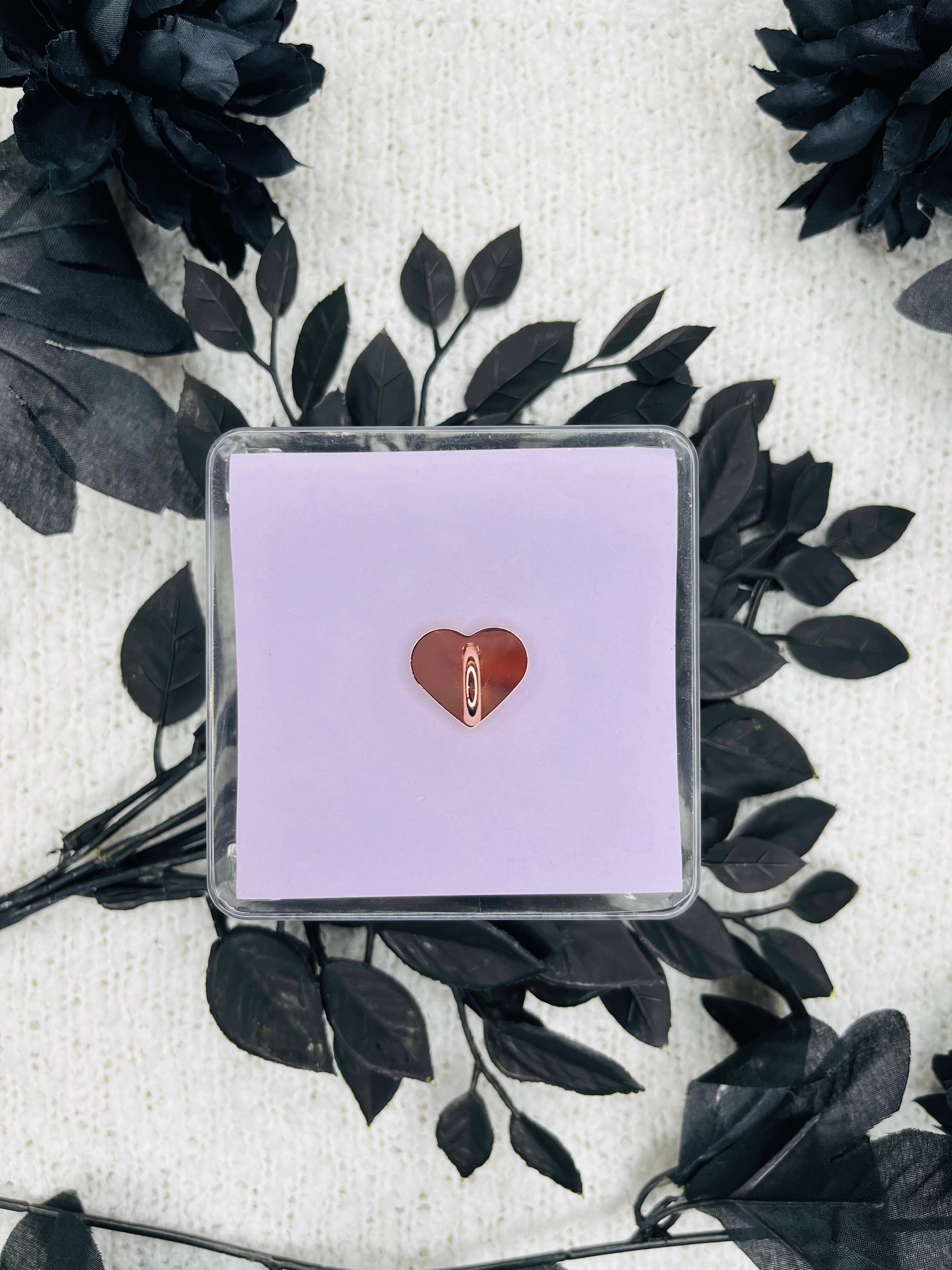 Rose Heart Charm Holder - 5 Pieces