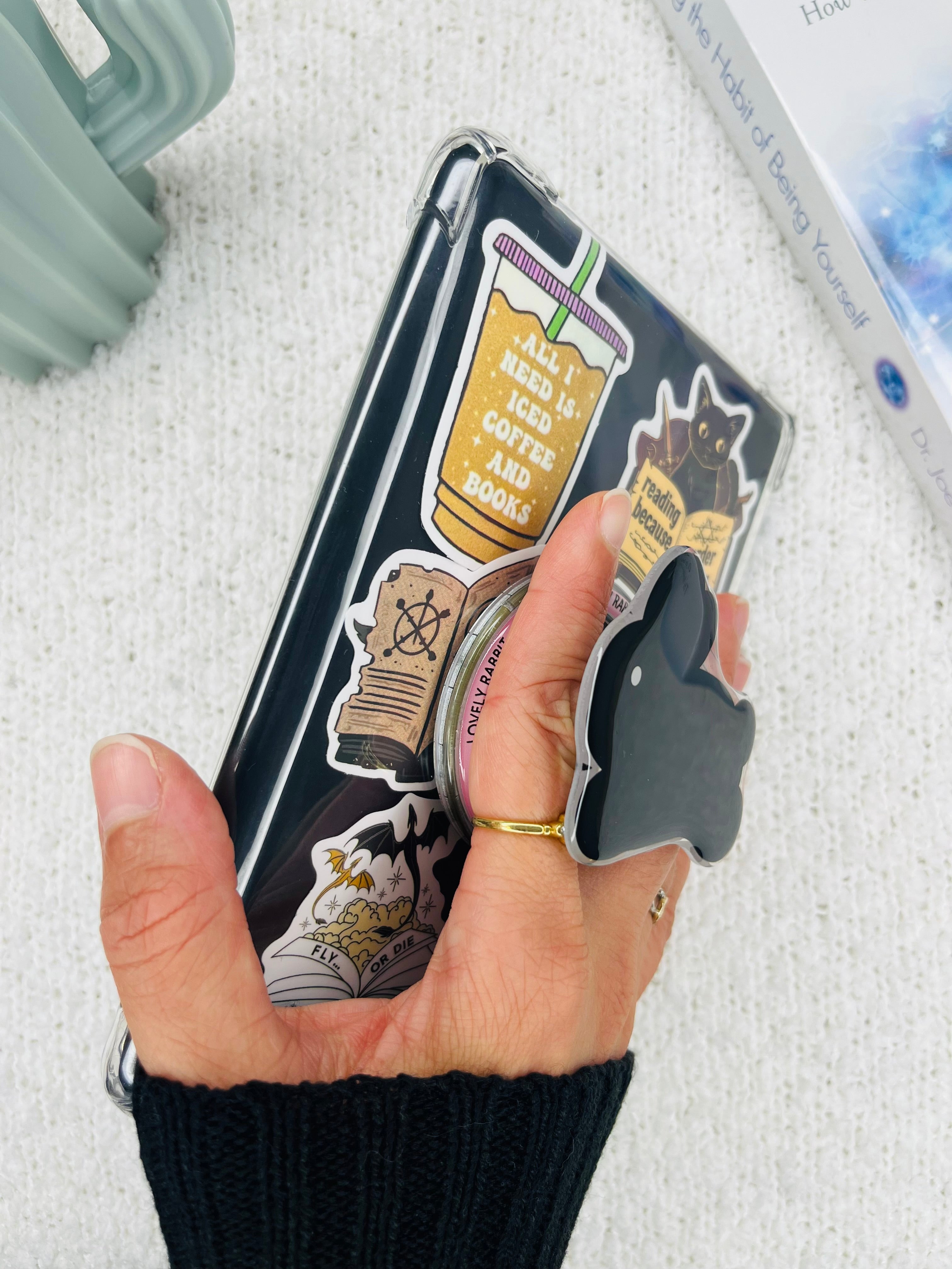 Black Bunny Kindle Grip