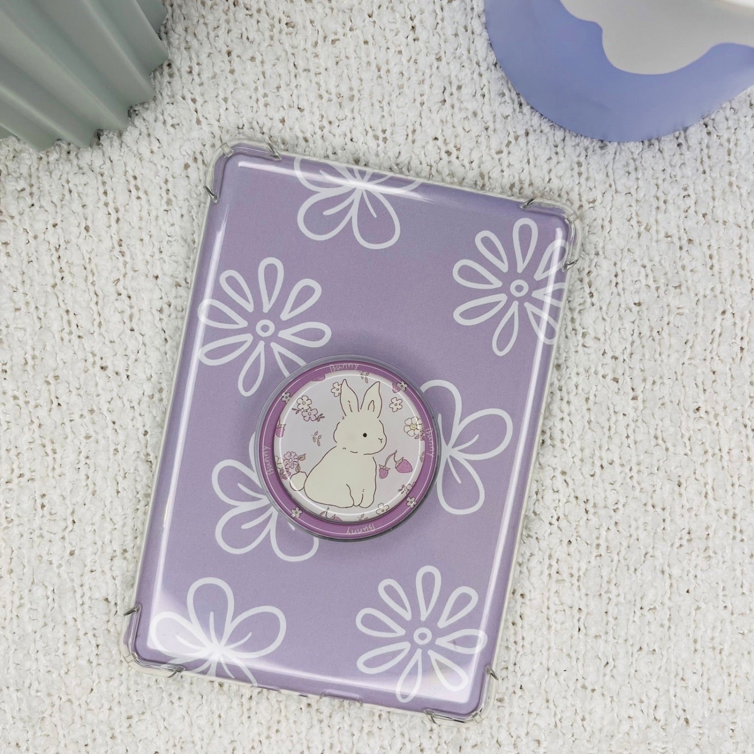 Rosy Bunny Kindle Grip