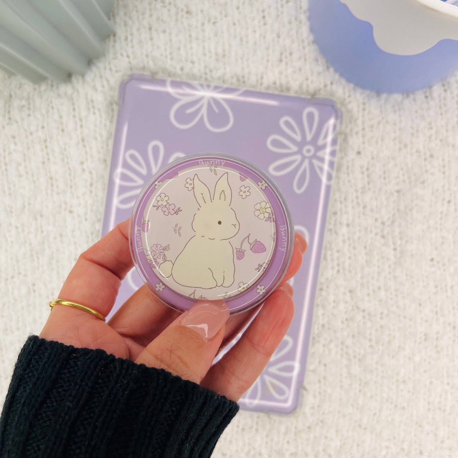 Rosy Bunny Kindle Grip