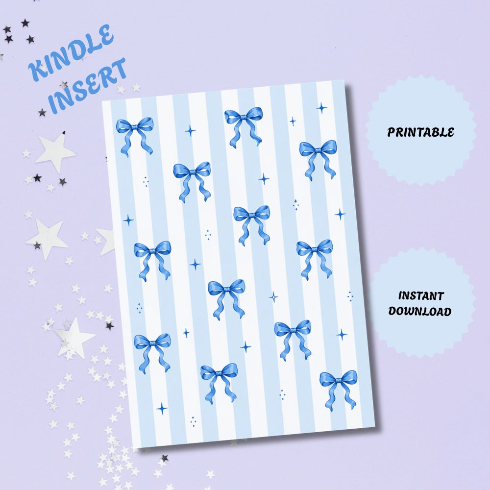Blue Bow Kindle Insert | Printable PDF