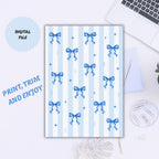 Blue Bow Kindle Insert | Printable PDF