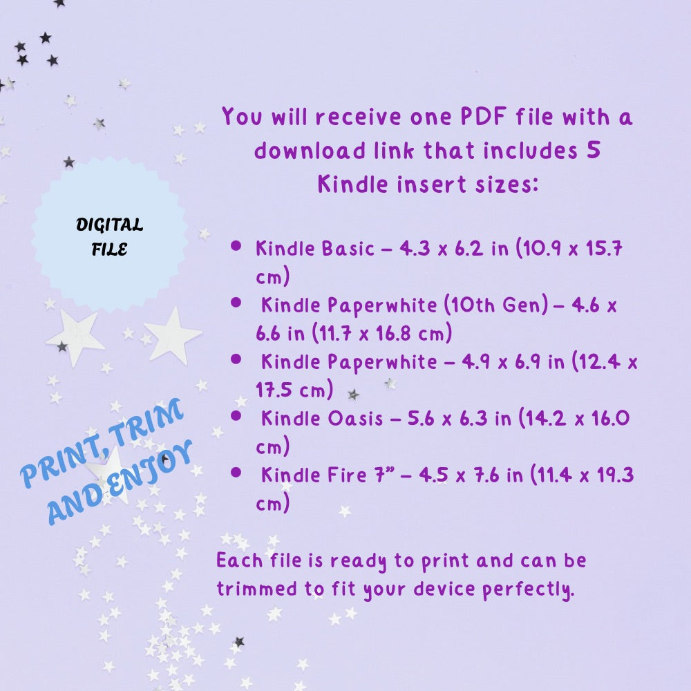 Blue Bow Kindle Insert | Printable PDF