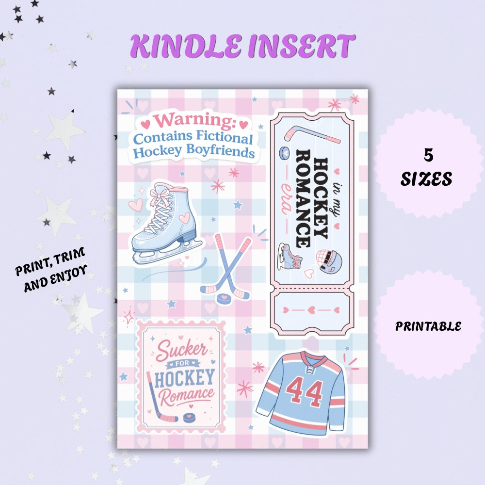 Hockey Romance Kindle Insert | Printable PDF