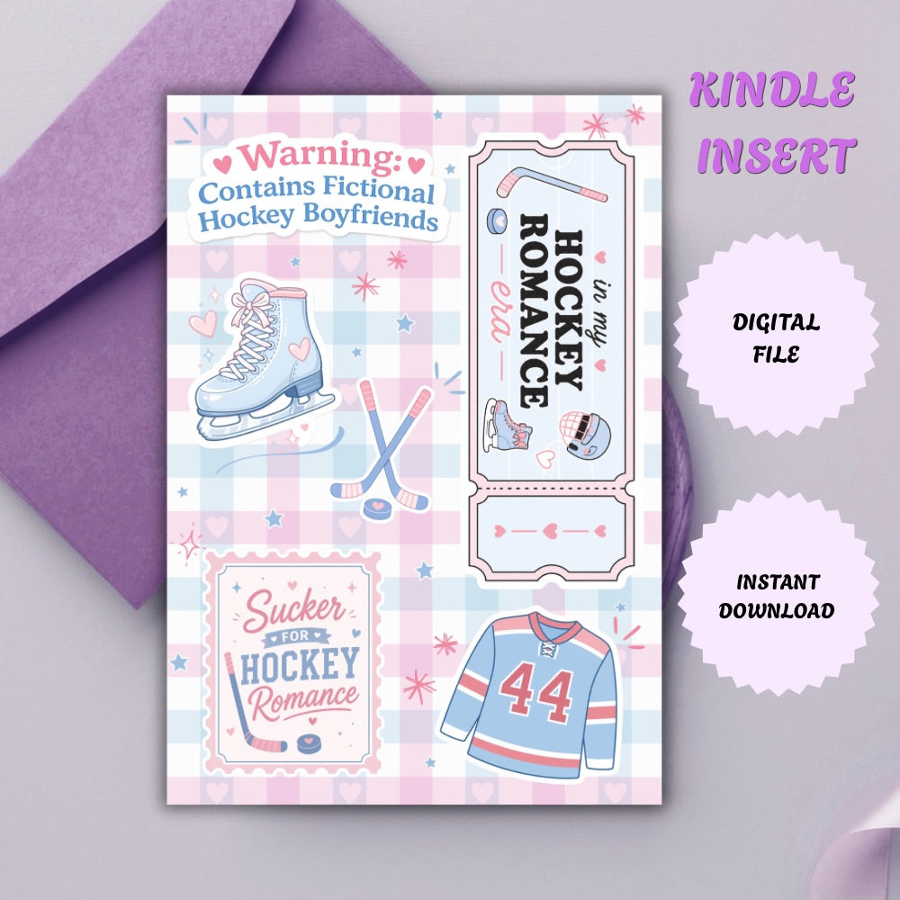 Hockey Romance Kindle Insert | Printable PDF