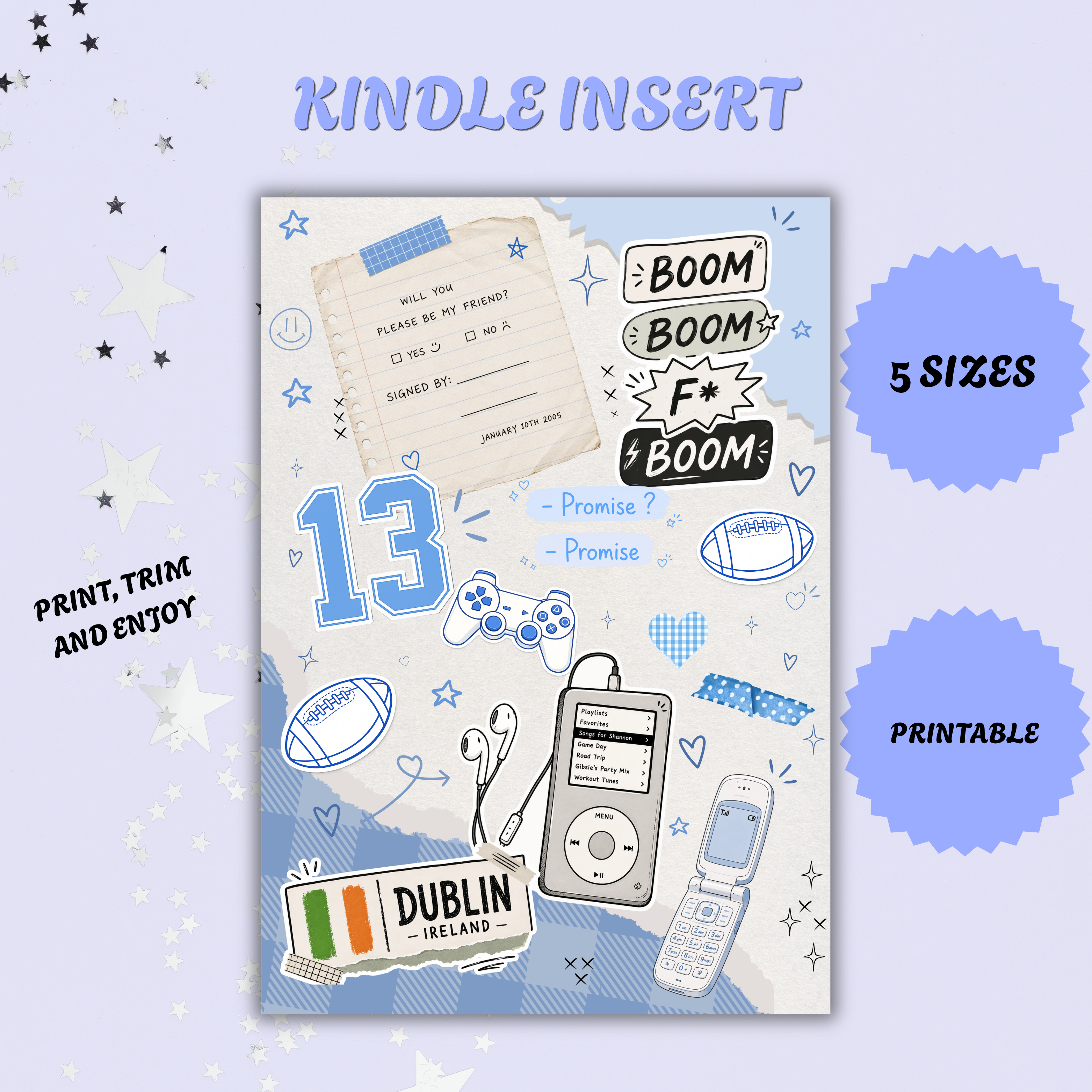 Irish Rugby Romance Kindle Insert | Printable PDF