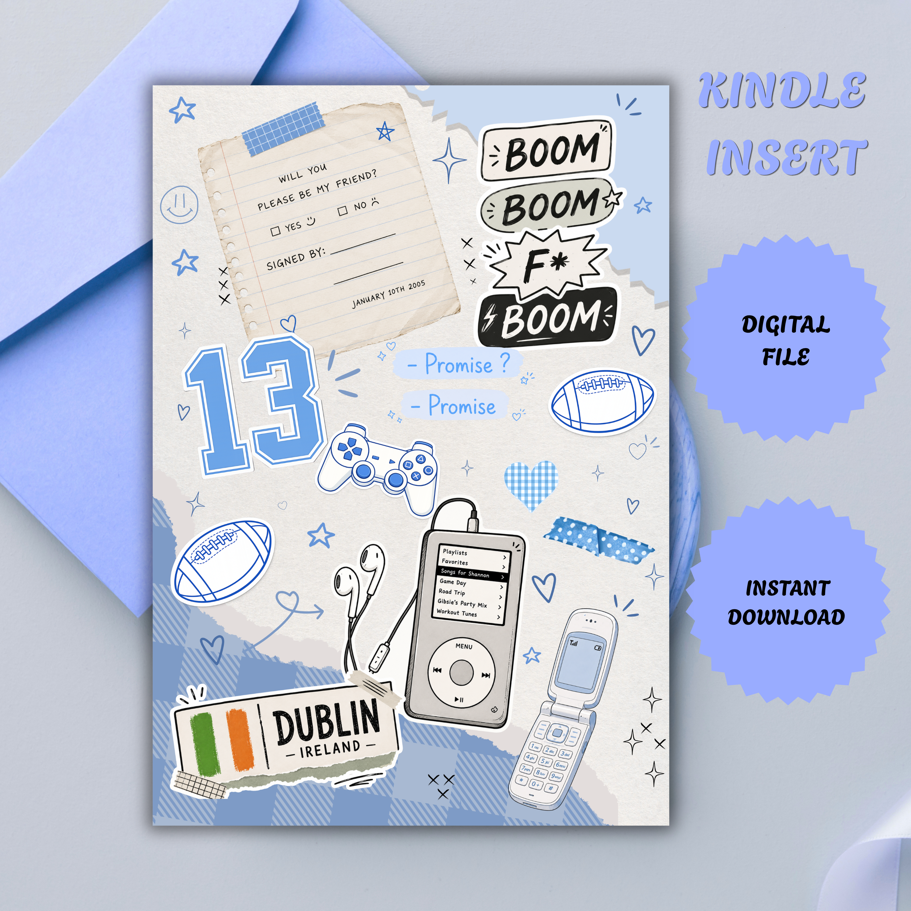 Irish Rugby Romance Kindle Insert | Printable PDF