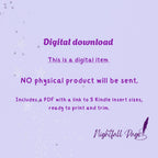 Purple Glitter Kindle Insert | Printable PDF