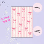 Pink Bow Kindle Insert | Printable PDF