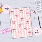Pink Bow Kindle Insert | Printable PDF