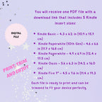 Pink Bow Kindle Insert | Printable PDF