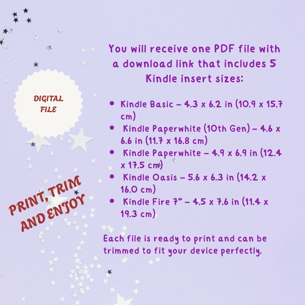 Dark Romance Kindle Insert | Printable PDF