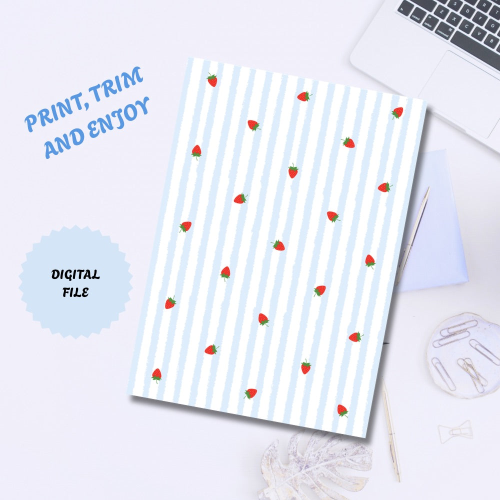 Strawberry Kindle Insert | Printable PDF