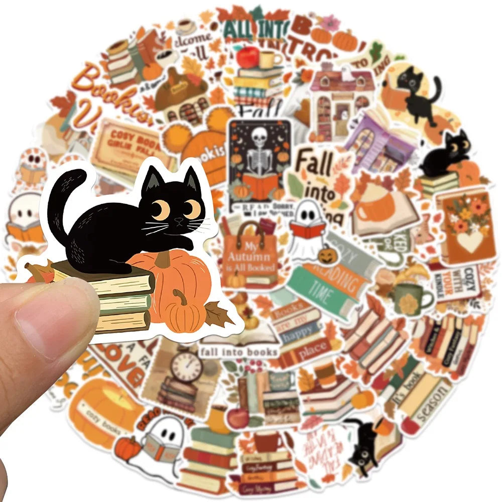 Orange Vibes Bookish Stickers