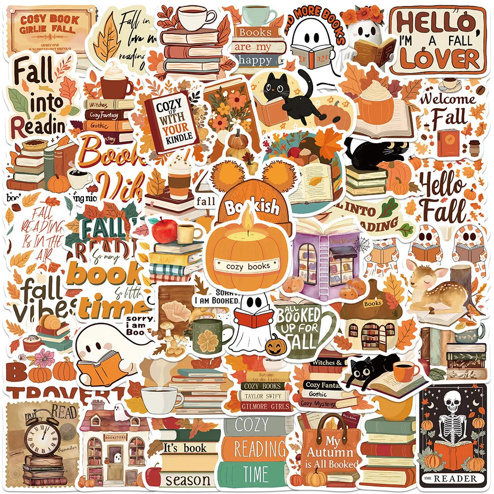 Orange Vibes Bookish Stickers