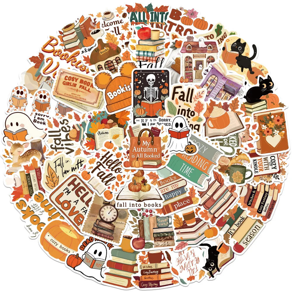 Orange Vibes Bookish Stickers