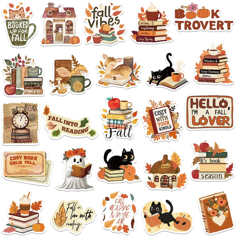 Orange Vibes Bookish Stickers
