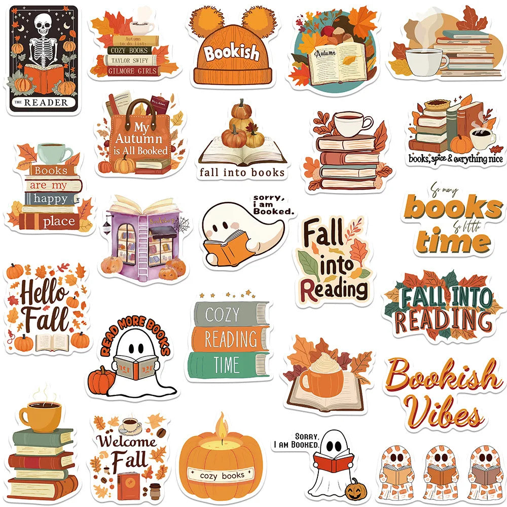 Orange Vibes Bookish Stickers